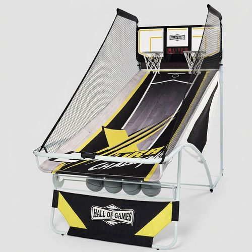Xtra Long Shot 106-in EZ-Fold Arcade Basketball with built-in 4-ball storage